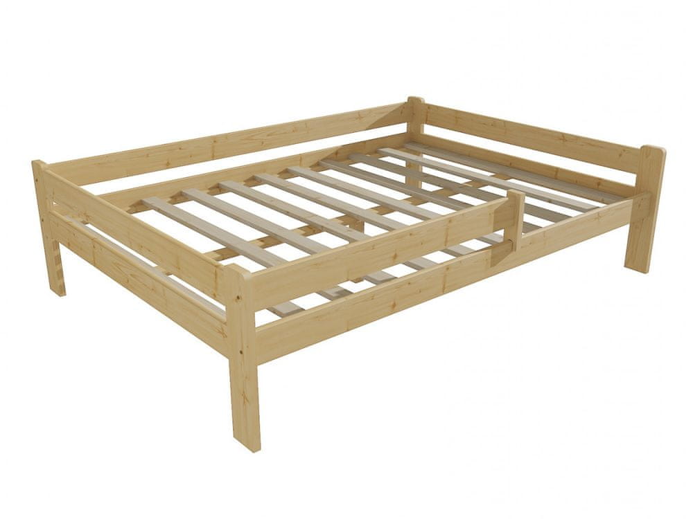 eoshop Detská posteľ DP 012 XL so zábranou (Rozmer: 140 x 200 cm, Farba dreva: bezfarebný lak)